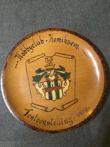 Houten bord Wapenschild Hemiksem beschikbaar voor biedingen