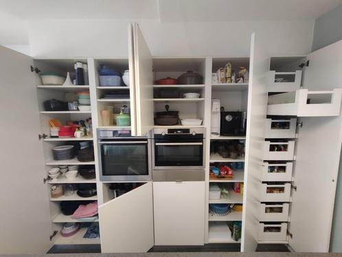 keuken, Huis en Inrichting, Keuken | Complete keukens, Gebruikt, Dubbelwandige keuken, Wit, Graniet of Steen, Greeploos, Met kookeiland