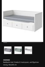 Bedbank met 3 lades/2 matrassen, wit/Ägotnes stevig, 80x200, Maison & Meubles, Chambre à coucher | Lits, Une personne, Utilisé