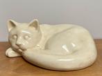 Grote Art Deco CAT uit 1940 in gebarsten keramiek, gesigneer, Ophalen of Verzenden