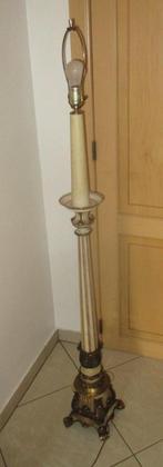 Mooie antieke staande Lamp in metaal en hout - 160cm, Antiek en Kunst, Ophalen