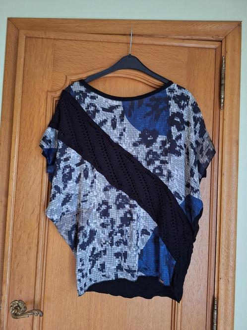 blouse ample tons noirs/bleu - Taille 40 /44, Kleding | Dames, Blouses en Tunieken, Gedragen, Maat 42/44 (L), Blauw, Ophalen of Verzenden