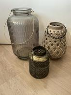 3 windlichten, Huis en Inrichting, Woonaccessoires | Kandelaars en Kaarsen, Ophalen, Zo goed als nieuw