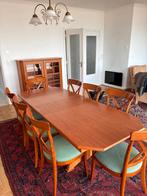 massieve eetkamertafel + 8 stoelen, Ophalen, 200 cm of meer, 50 tot 100 cm, Zo goed als nieuw