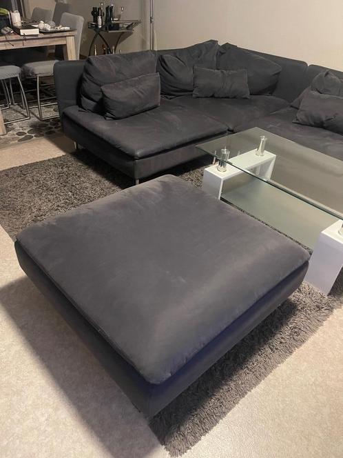 Stoffen zetel met salontafel, Huis en Inrichting, Zetels | Zetels, Gebruikt, Hoekbank, Vierpersoons of meer, Stof, Ophalen