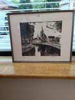 Ets van E . Verlinde   Zicht op de O.L.V. kerk van Deinze, Antiek en Kunst, Kunst | Etsen en Gravures, Ophalen