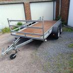 Platte aanhangwagen van 750 kg voor het vervoer van motorfie, Ophalen, Gebruikt