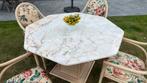 Rotan tafel en stoelen + salontafel, Ophalen, Gebruikt