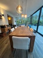 Teaken tafel 1m80 op 90, Ophalen, Gebruikt, Teakhout, 50 tot 100 cm