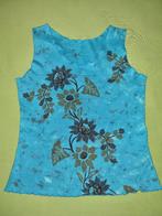 T-shirt sans manches fleuri bleu clair perles cousues 38, Vêtements | Femmes, Taille 38/40 (M), Bleu, Sans manches, Porté