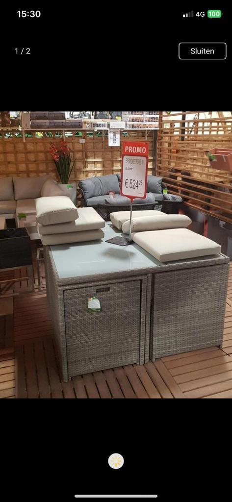 Tuinset, Tuin en Terras, Tuinsets en Loungesets, Zo goed als nieuw, Tuinset, Kunststof, 8 zitplaatsen, Eettafel, Ophalen