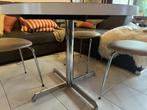Ronde eettafel met stoelen, Huis en Inrichting, Ophalen, Gebruikt, Vier personen, Rond