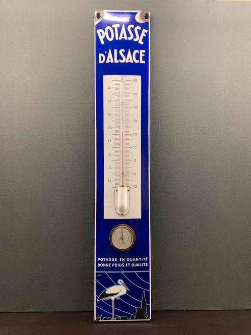Emaille Thermometer POTASSE jaren 30, Verzamelen, Merken en Reclamevoorwerpen, Gebruikt, Reclamebord, Ophalen
