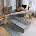 OP=OP Opberg Boxspring Levi 90 x 200 Antraciet, 90 cm, Eenpersoons, Verzenden, Nieuw