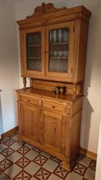 Houten buffetkast met glazen deuren 115x45x240cm, Ophalen, Zo goed als nieuw