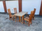 4 stoelen - teak hout, Gebruikt, Ophalen of Verzenden, Hout