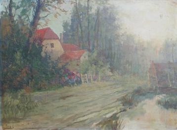 Franz Livemont: Landelijk zicht (82 x 66 cm) beschikbaar voor biedingen