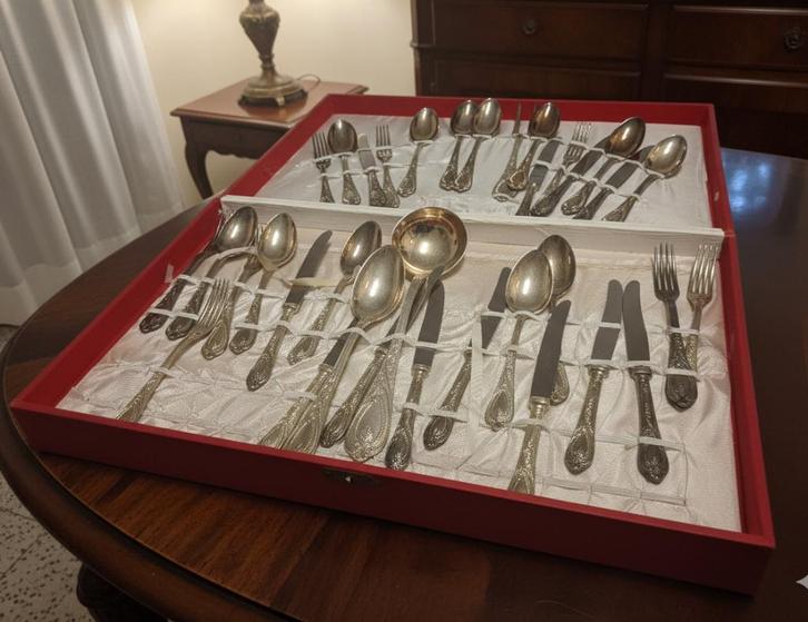 Zilver bestek set, Antiek en Kunst, Antiek | Bestek, Ophalen of Verzenden