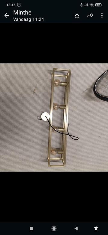 Goudkleurige tafel luster, Huis en Inrichting, Lampen | Kroonluchters, Ophalen of Verzenden, Nieuw, Metaal, Indistrueel
