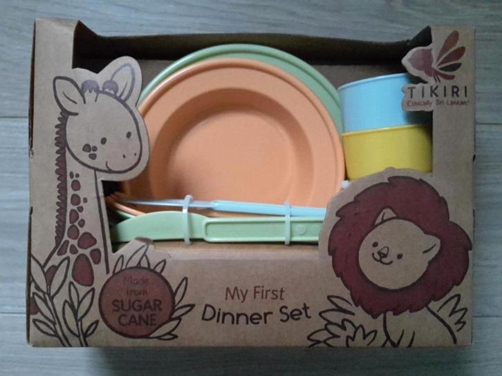 Nieuwe 12-delige eetset van rietsuiker, Tikiri, Sri Lanka, Enfants & Bébés, Aliments pour bébé & Accessoires, Neuf, Autres types