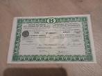 Aandeel Belgische spoorwegen, Postzegels en Munten, Aandelen en Waardepapieren, Ophalen of Verzenden, Aandeel