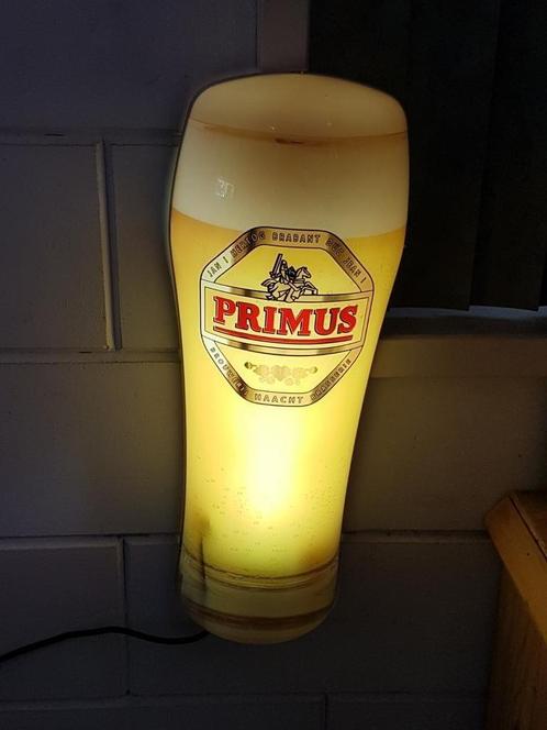 Primus Bier lichtreclame, lichtbak om op te hangen 💡, Collections, Marques & Objets publicitaires, Utilisé, Table lumineuse ou lampe (néon)
