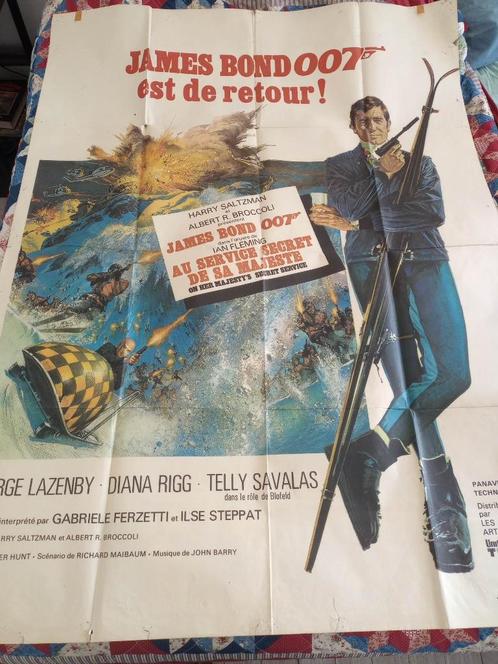 Vintage James Bond poster On her Majesty's secret service, Collections, Cinéma & Télévision, Utilisé, Film, Enlèvement ou Envoi