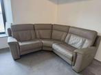 Elektrische relaxlounge Hoek van echt Belgisch leer, Huis en Inrichting, Ophalen, Zo goed als nieuw, Leer