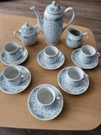 9-delig theeservies, Korea, wit met blauwe bloemetjes, Antiek en Kunst, Antiek | Servies compleet, Ophalen