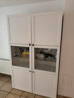 Witte kast met glas, Huis en Inrichting, Kasten | Vitrinekasten, Ophalen, Zo goed als nieuw, Glas