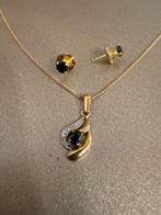 18k gouden ketting en oorbellen, Handtassen en Accessoires, Ophalen, Zo goed als nieuw, Goud, Goud