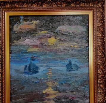 Constant Permeke '' Avond op zee '' olieverf op doek study 3