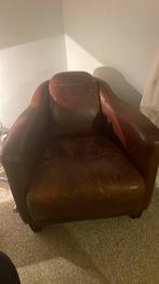 Vintage lederen lounge zetel, Huis en Inrichting, Ophalen, Zo goed als nieuw