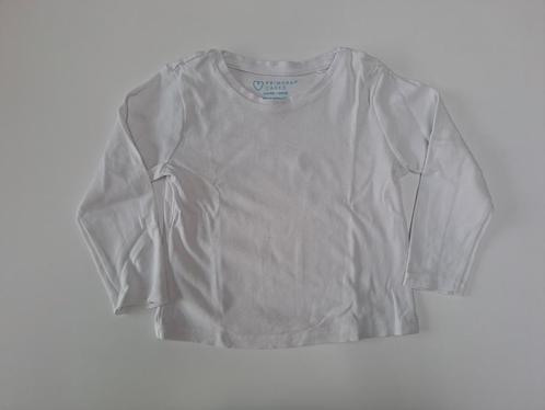 Mt 104 Witte T-shirt lange mouwen, Kinderen en Baby's, Kinderkleding | Maat 104, Zo goed als nieuw, Jongen of Meisje, Shirt of Longsleeve
