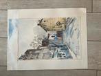 Zeer Luikse aquarel, Antiek en Kunst, Kunst | Litho's en Zeefdrukken, Ophalen of Verzenden