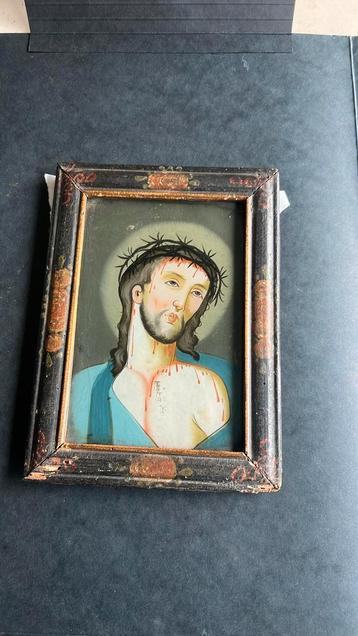 18 de eeuws schilderij “verre églomisé” beschikbaar voor biedingen