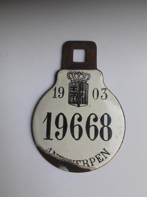 Fietsplaat Antwerpen 1903, Verzamelen, Overige Verzamelen, Gebruikt, Ophalen of Verzenden