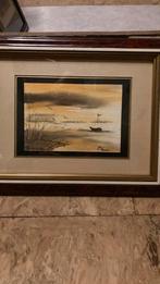 Aquarelle originale encadrée et signée, Enlèvement ou Envoi