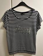 Blauw/wit gestreepte T-shirt met korte mouwen "HAPPY", S, Kleding | Dames, T-shirts, Ophalen of Verzenden, Zo goed als nieuw, Blauw