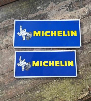 2 x Michelin blikken reclamebord, reclamebordjes. beschikbaar voor biedingen