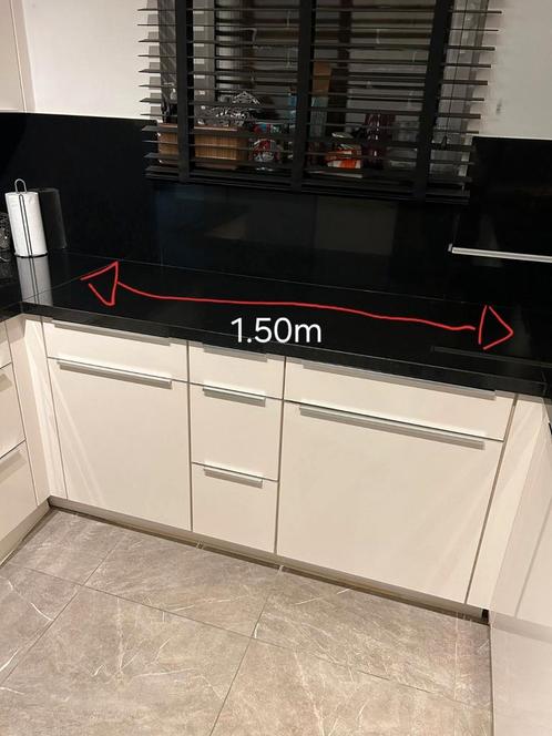 Complete keuken met natuursteen werkblad en toestellen, Huis en Inrichting, Keuken | Complete keukens, Gebruikt, Hoekkeuken, Wit