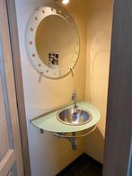 Lavabo met kraan, spiegel, handdoekhouder, Huis en Inrichting, Badkamer | Badkamermeubels, 50 tot 100 cm, 25 tot 50 cm, Gebruikt