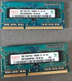 Hynix 2Gb SODIMM PC3-10600S X2, Computers en Software, Gebruikt, DDR3, Ophalen of Verzenden, 2 GB