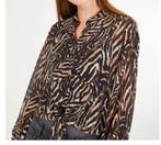 Kort bloesje met tijgerprint en lange mouwen, S, Kleding | Dames, Ophalen of Verzenden, Zo goed als nieuw