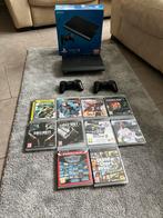 PS3 ultra slim 500 giga et jeux, Comme neuf, Avec 2 manettes, Slim, 500 GB