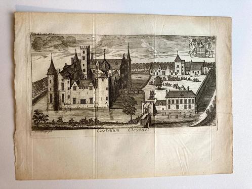 Gravure Kasteel van Cleydael - Ertinger-Le Roy, Antiek en Kunst, Kunst | Etsen en Gravures, Ophalen of Verzenden