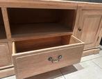 Massief eiken tv kast wit geolied, Ophalen, Gebruikt, Eikenhout, 200 cm of meer