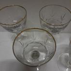 6 ORIGINELE OUDE TRAPPISTGLAZEN GESLEPEN MET GOUDEN  RAND, Enlèvement, Comme neuf, Verre ou Verres