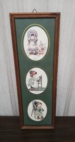 Vintage houten kader met 3 afbeeldingen Sarah Kay., Ophalen of Verzenden