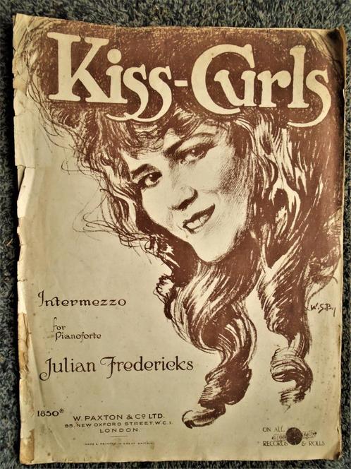 Kiss-Curls - Julian Fredericks - 1923 - IntermezzoPianoforte, Muziek en Instrumenten, Bladmuziek, Gebruikt, Overige soorten, Klassiek